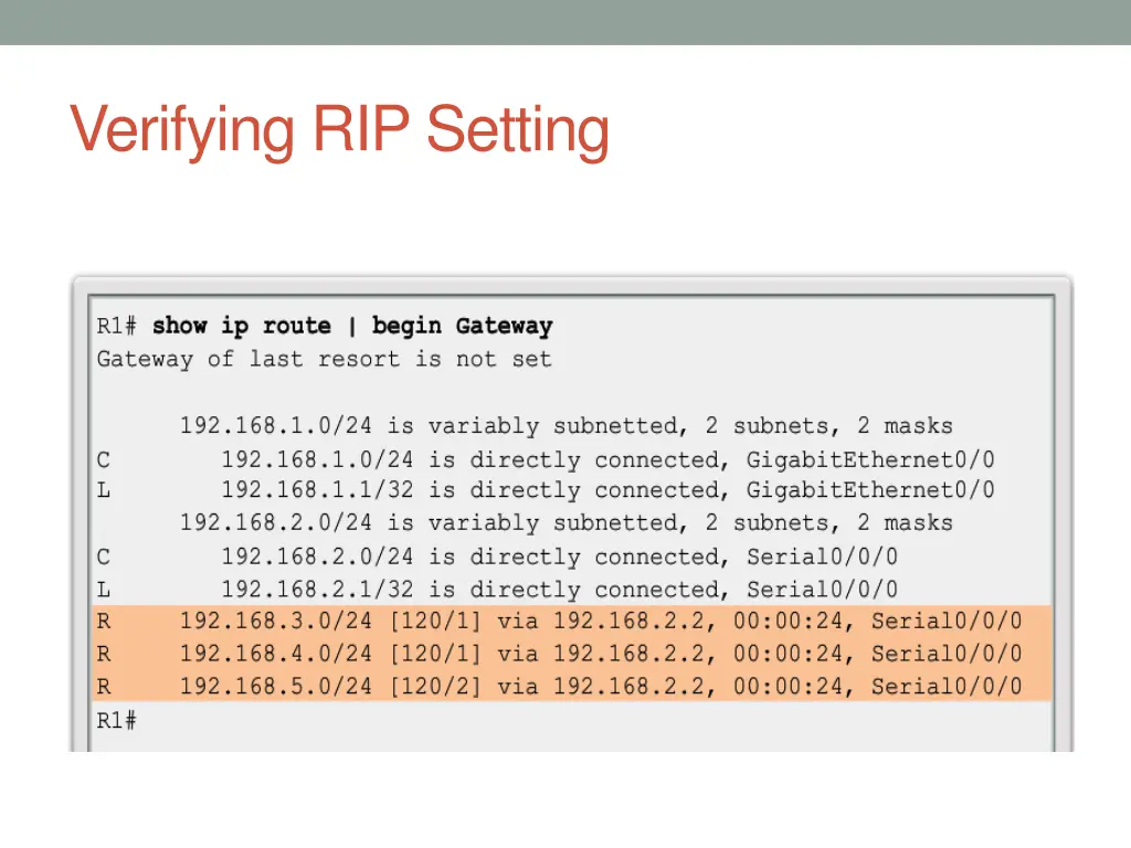 verifying rip setting 1