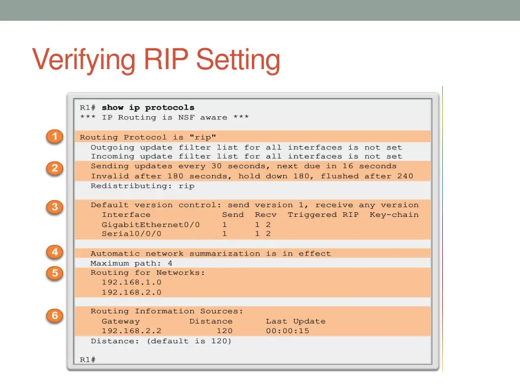 verifying rip setting