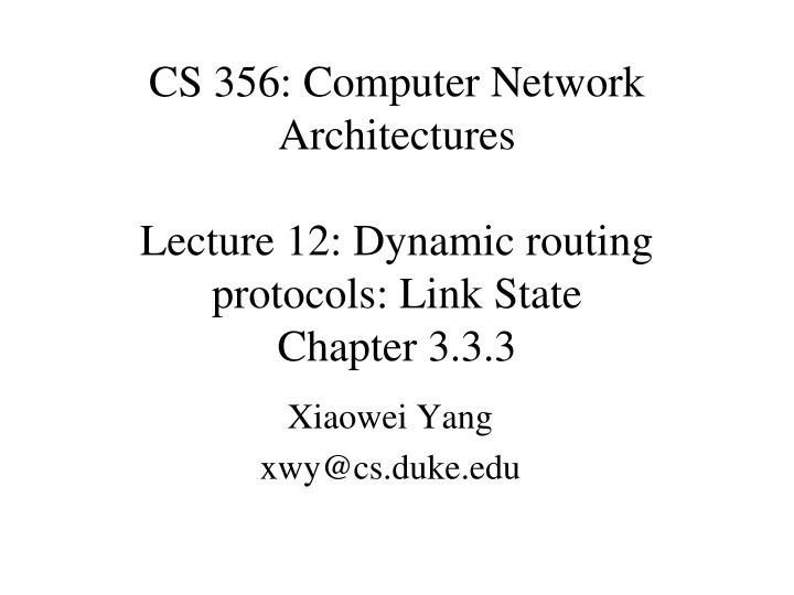 cs 356 computer network architectures