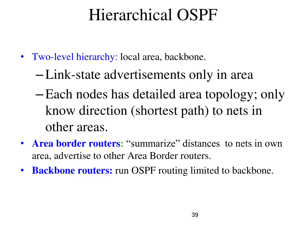hierarchical ospf 1
