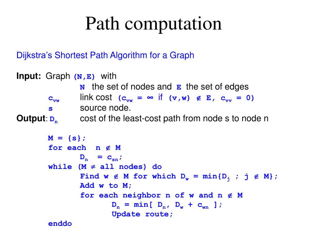 path computation