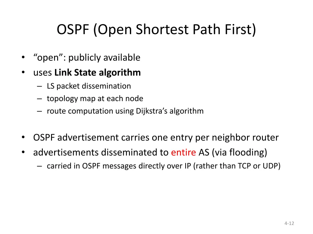 ospf open shortest path first