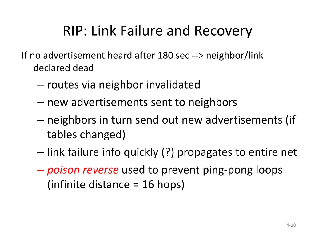 rip link failure and recovery