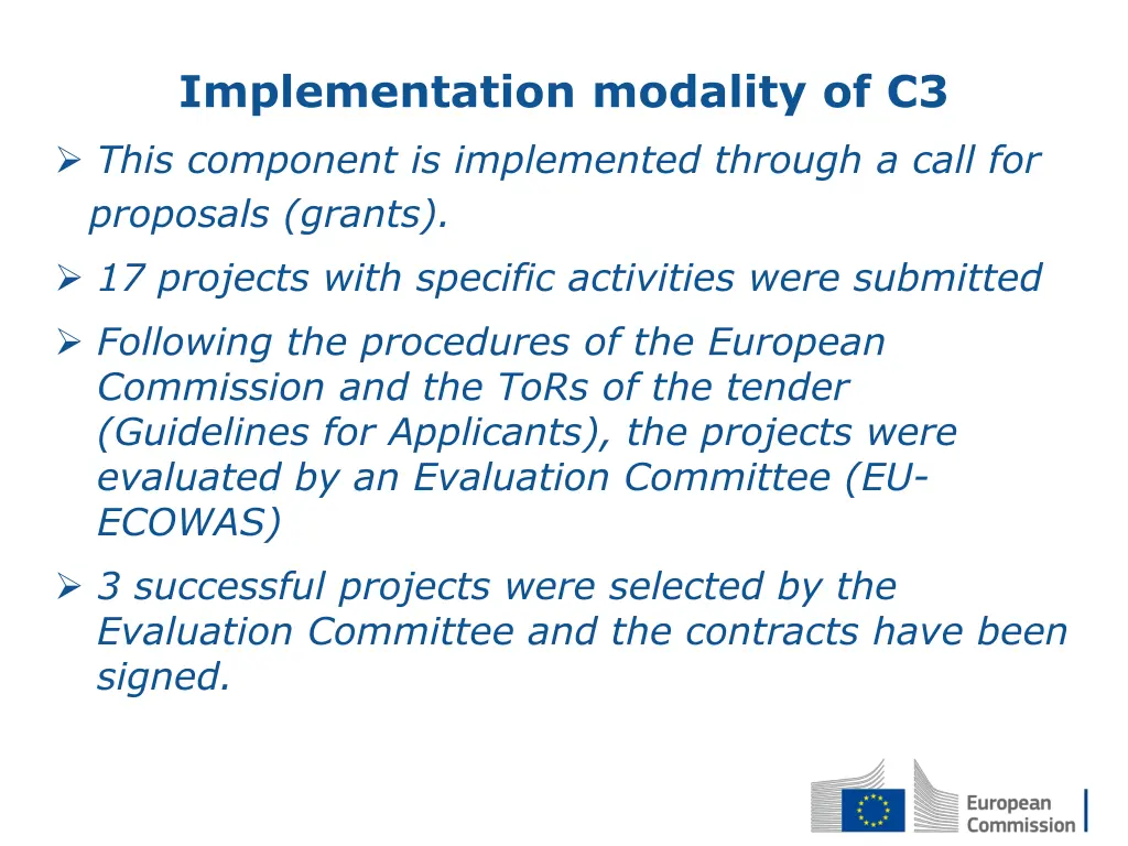 implementation modality of c3 this component