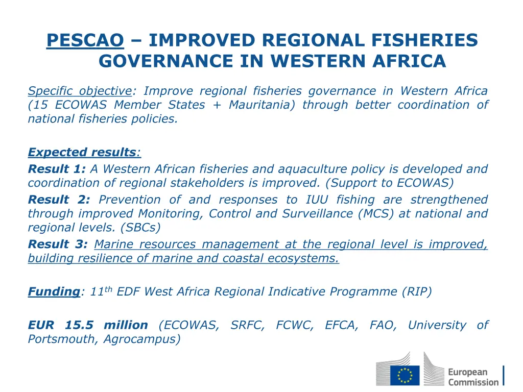 pescao improved regional fisheries governance