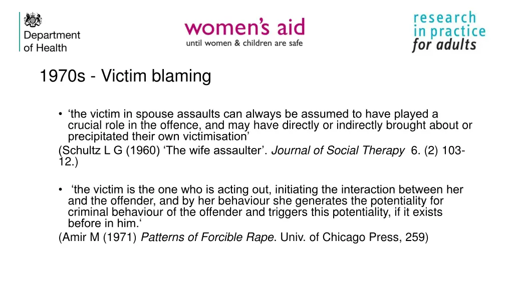 1970s victim blaming