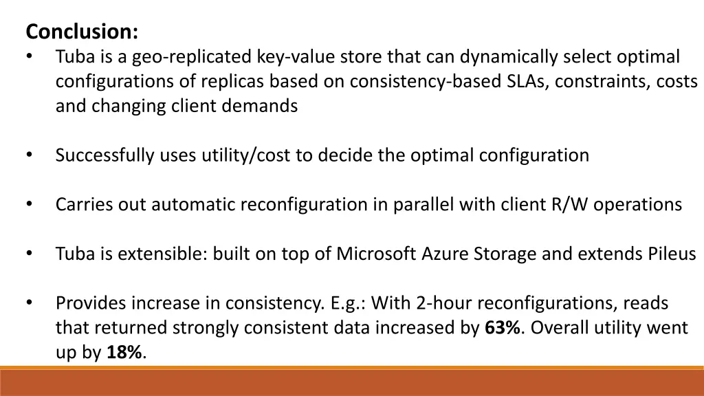 conclusion tuba is a geo replicated key value