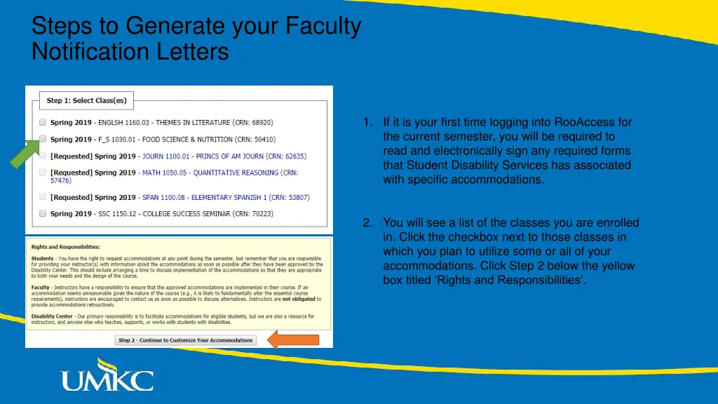 steps to generate your faculty notification