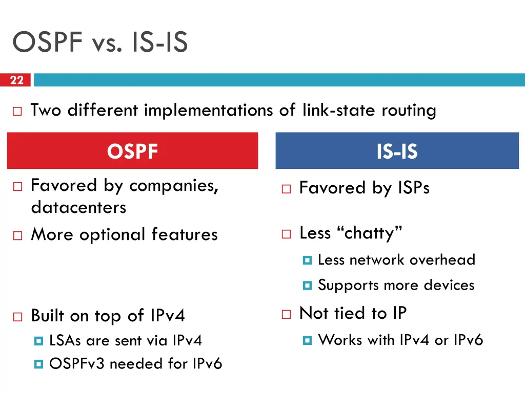 ospf vs is is
