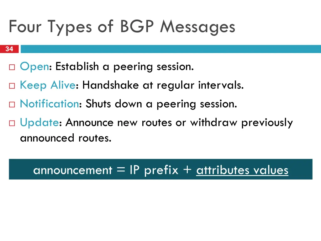 four types of bgp messages