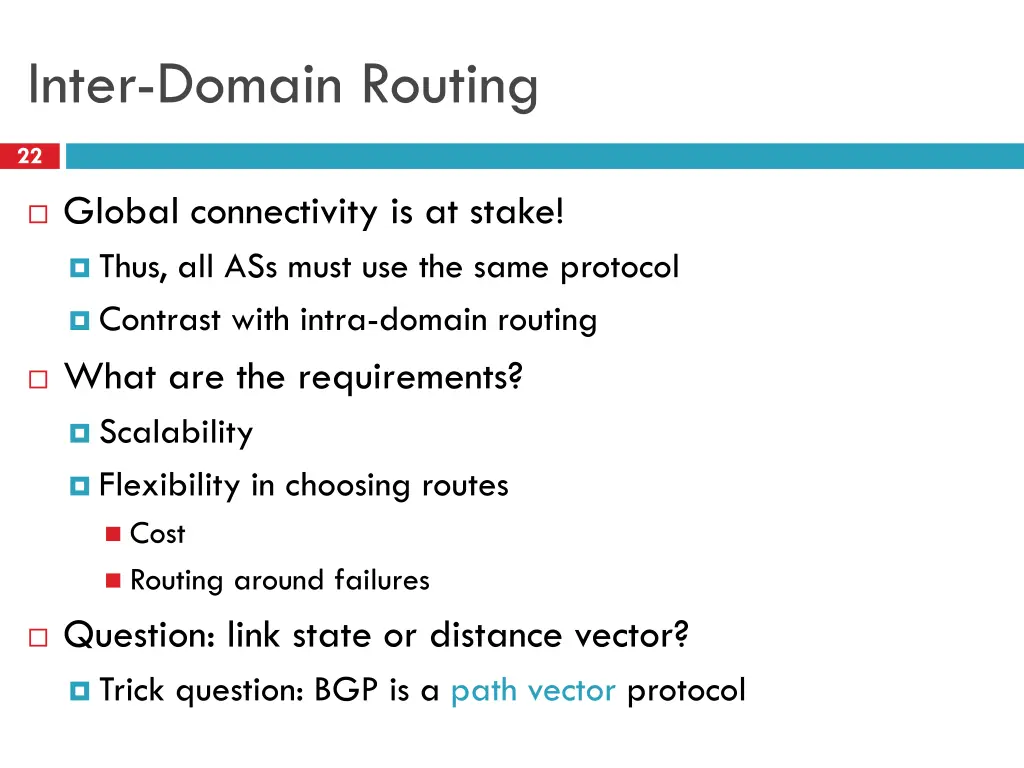 inter domain routing