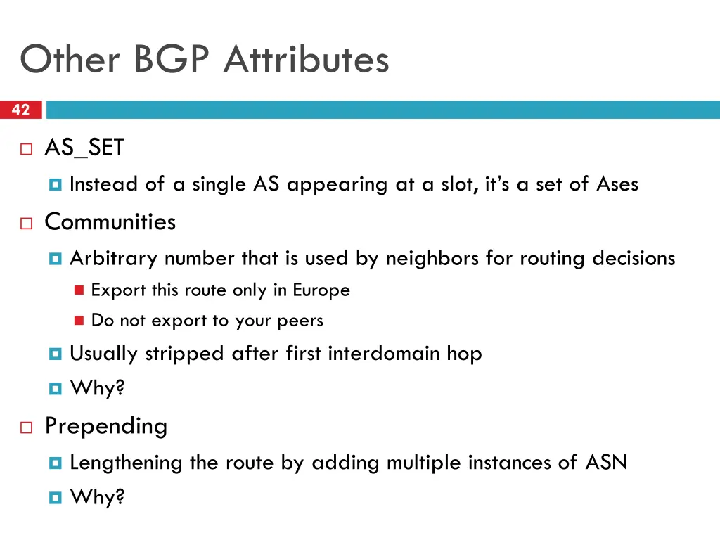 other bgp attributes