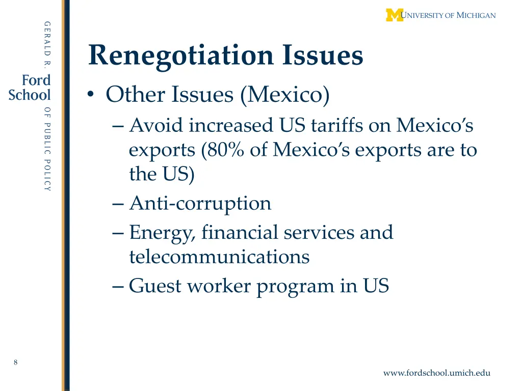 renegotiation issues other issues mexico avoid