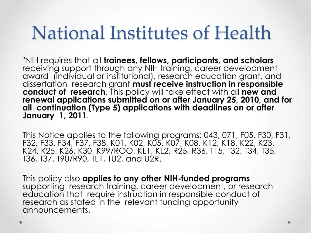 national institutes of health