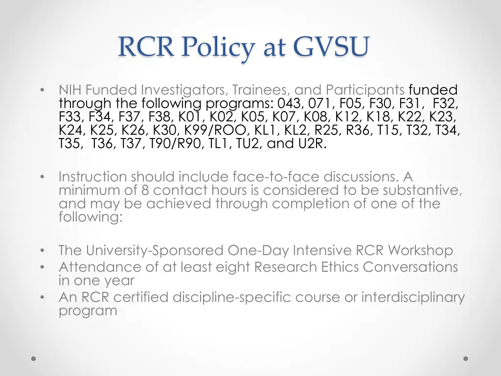 rcr policy at gvsu 3