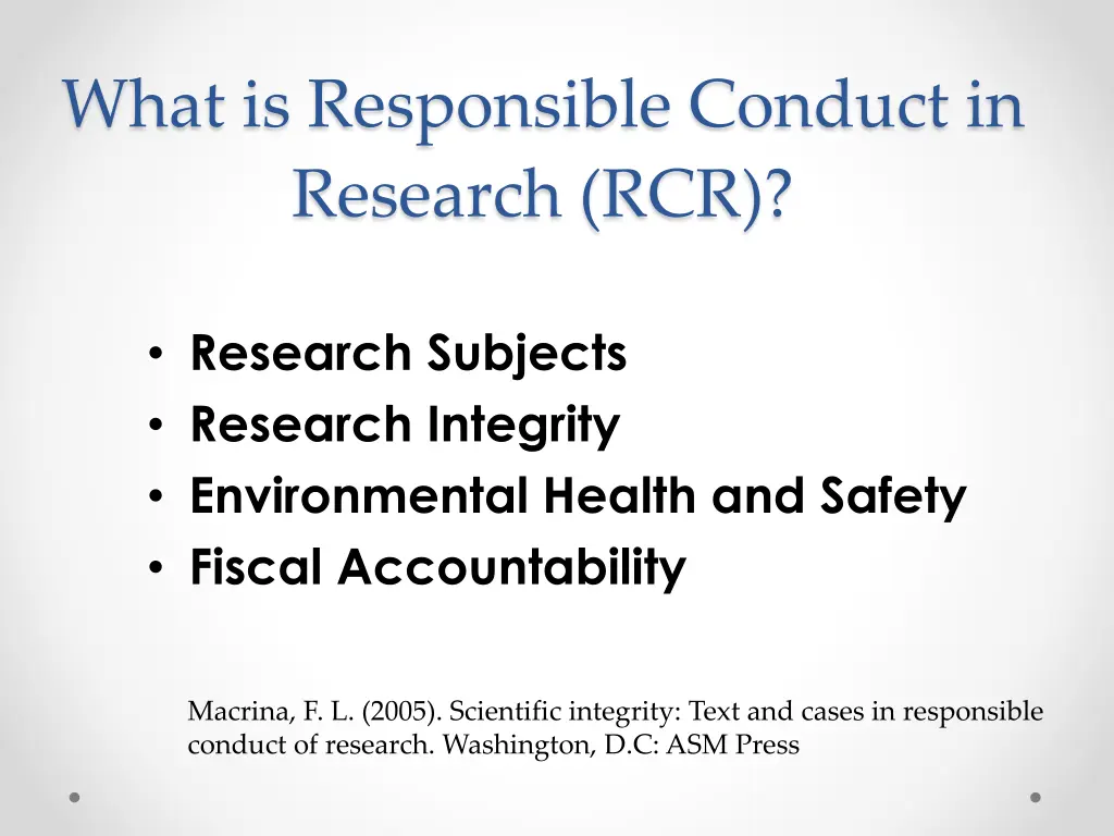 what is responsible conduct in research rcr