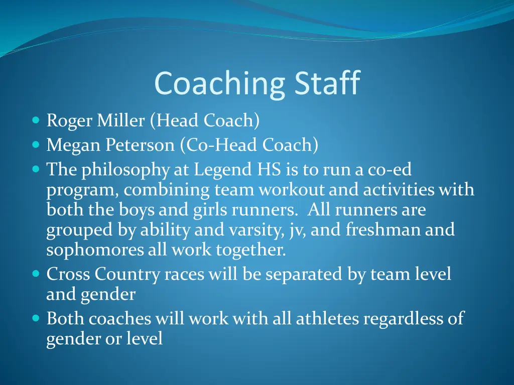coaching staff