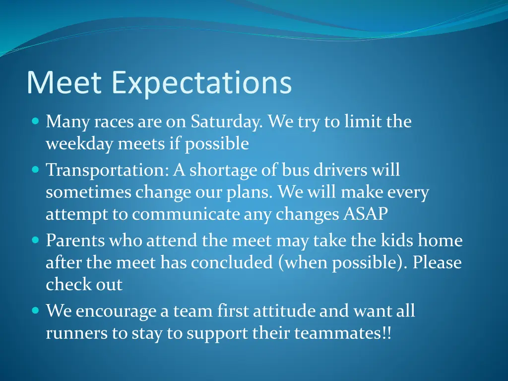 meet expectations