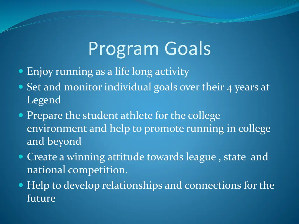 program goals
