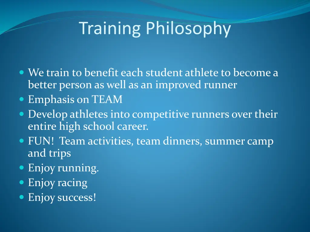 training philosophy