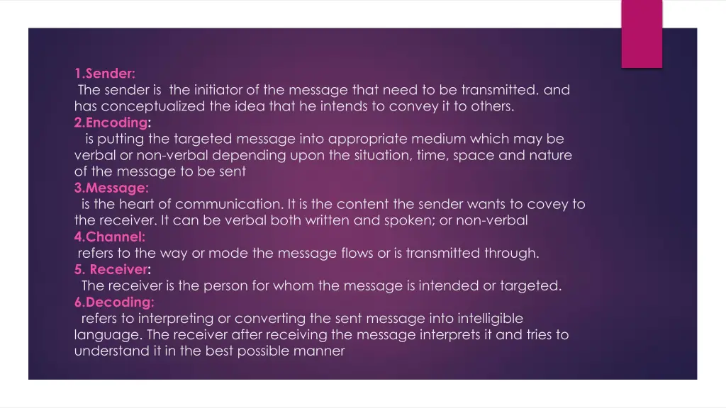 1 sender the sender is the initiator