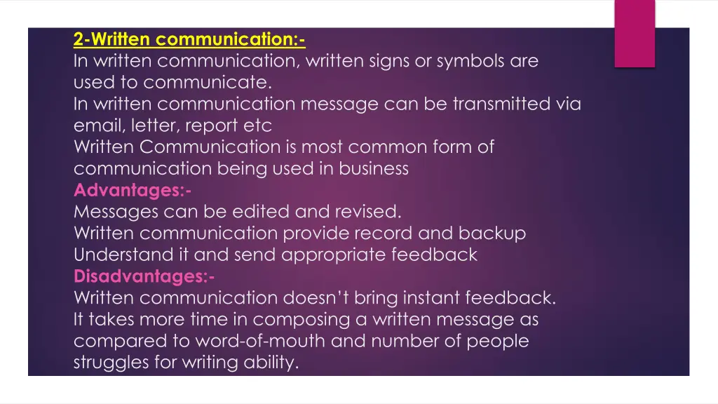2 written communication in written communication