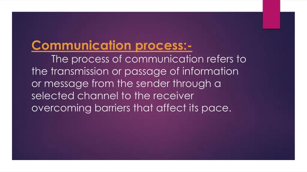 communication process the process
