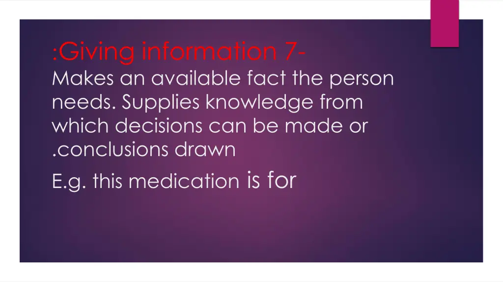 giving information makes an available fact