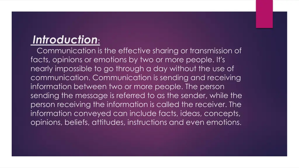 introduction communication is the effective