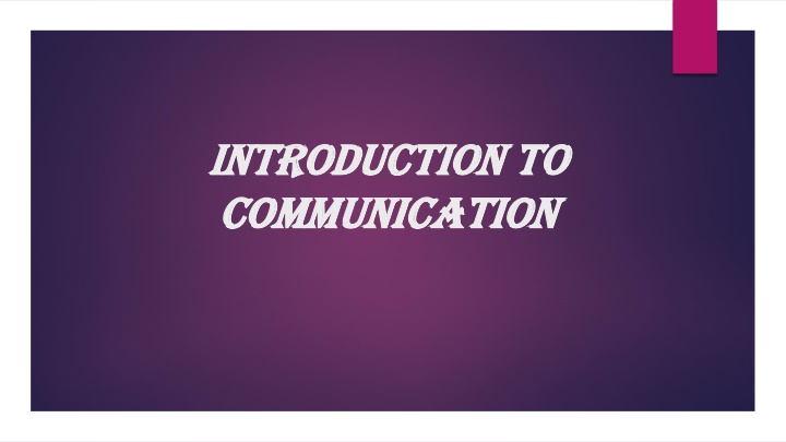 introduction to introduction to communication