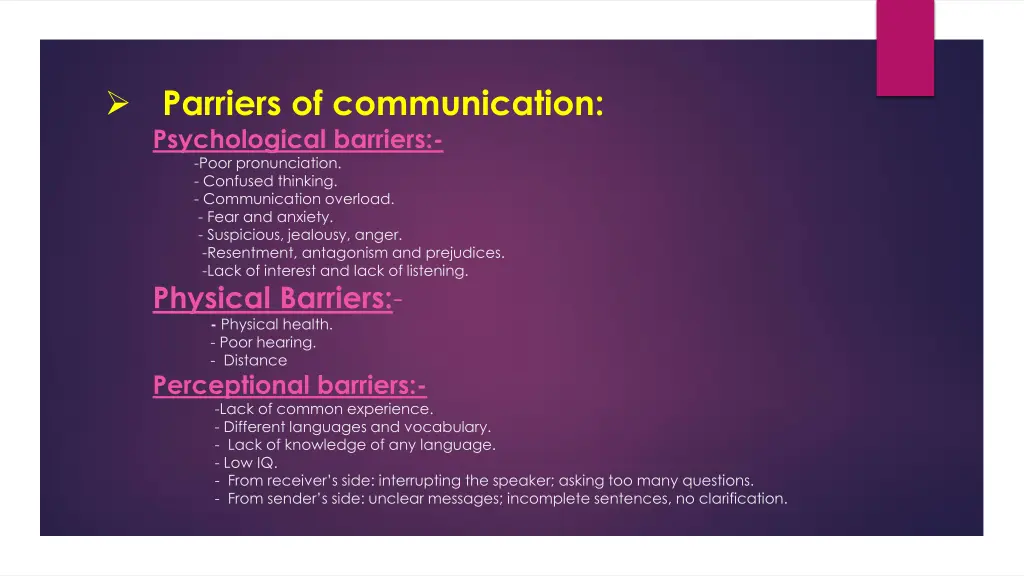 parriers of communication psychological barriers