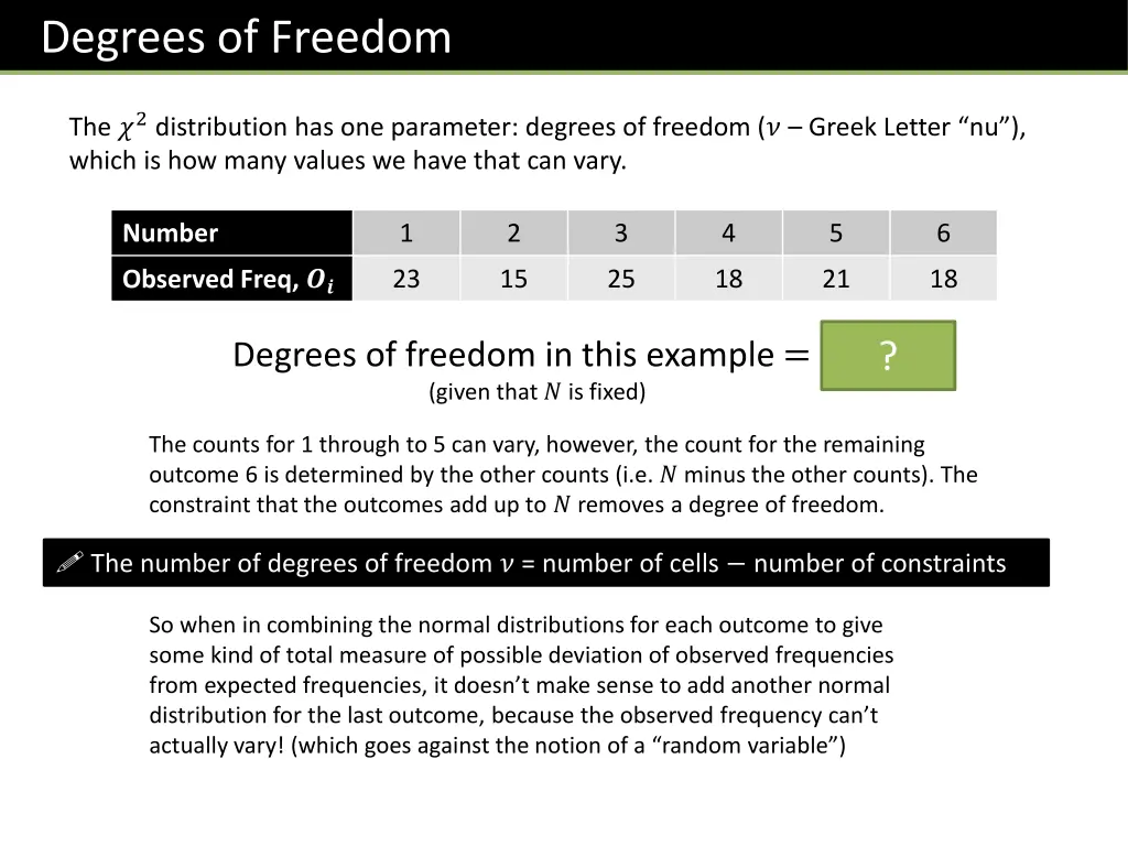 degrees of freedom
