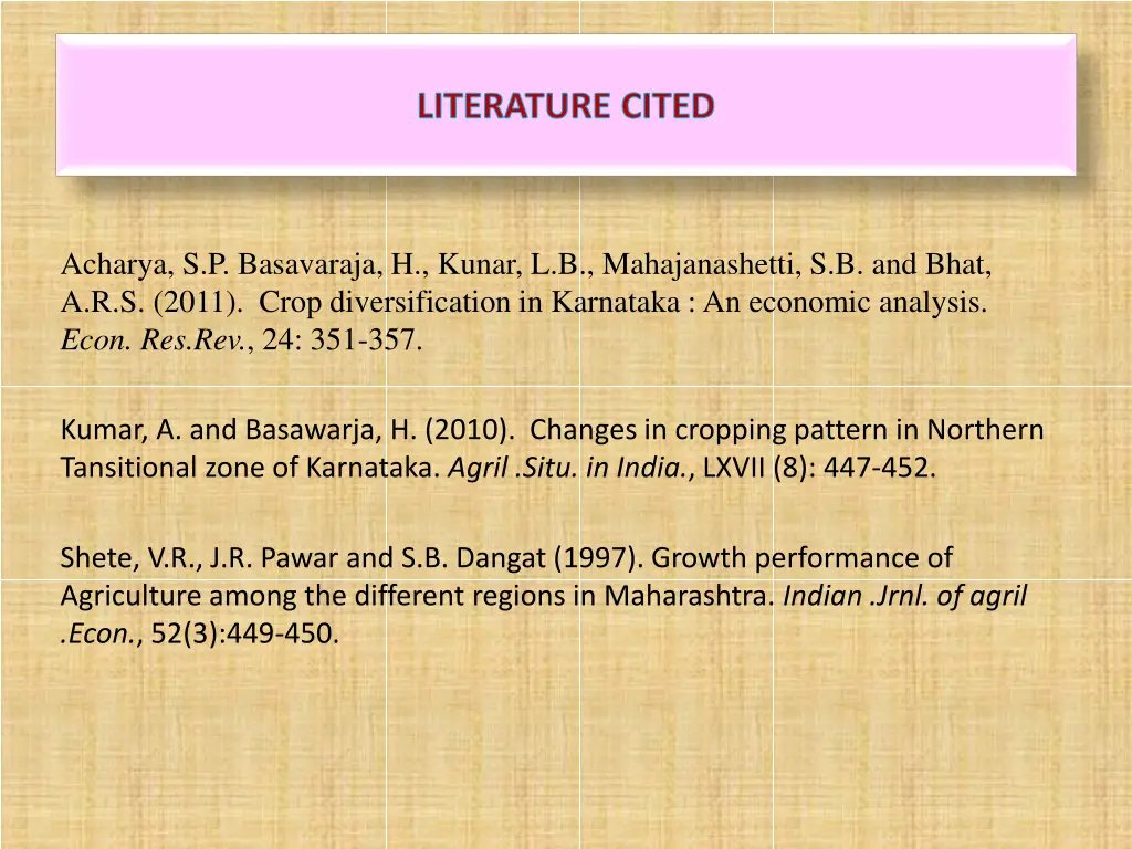 literature cited