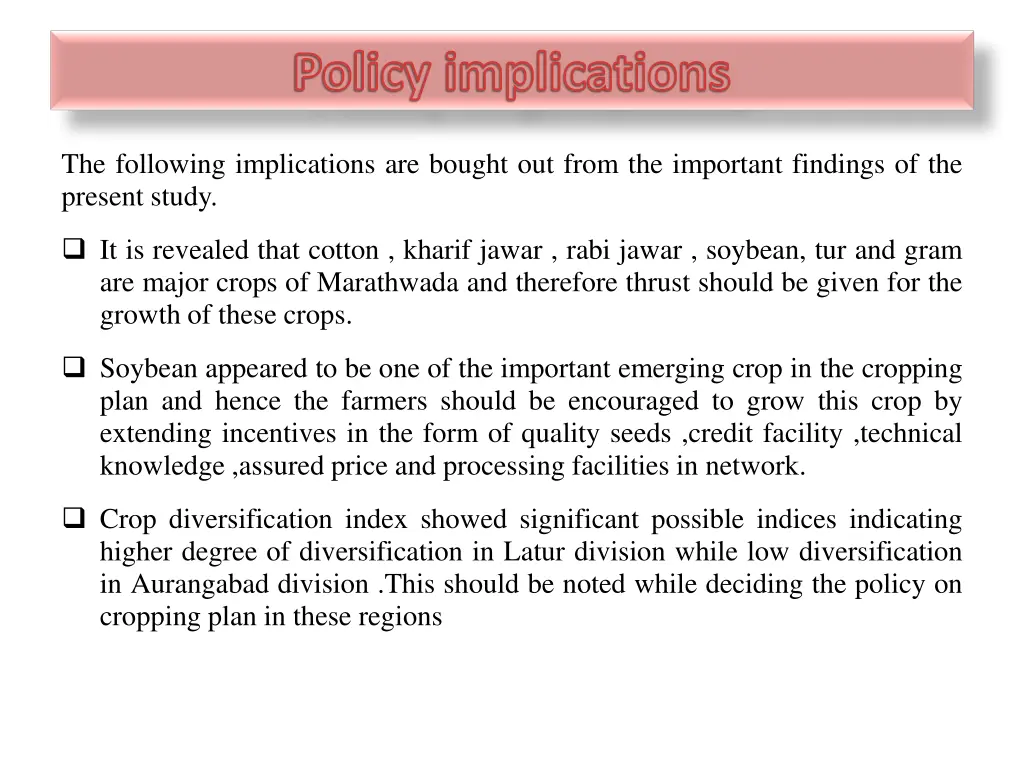 policy implications