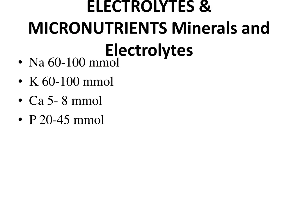 electrolytes micronutrients minerals