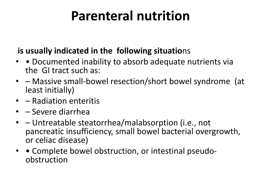 parenteral nutrition