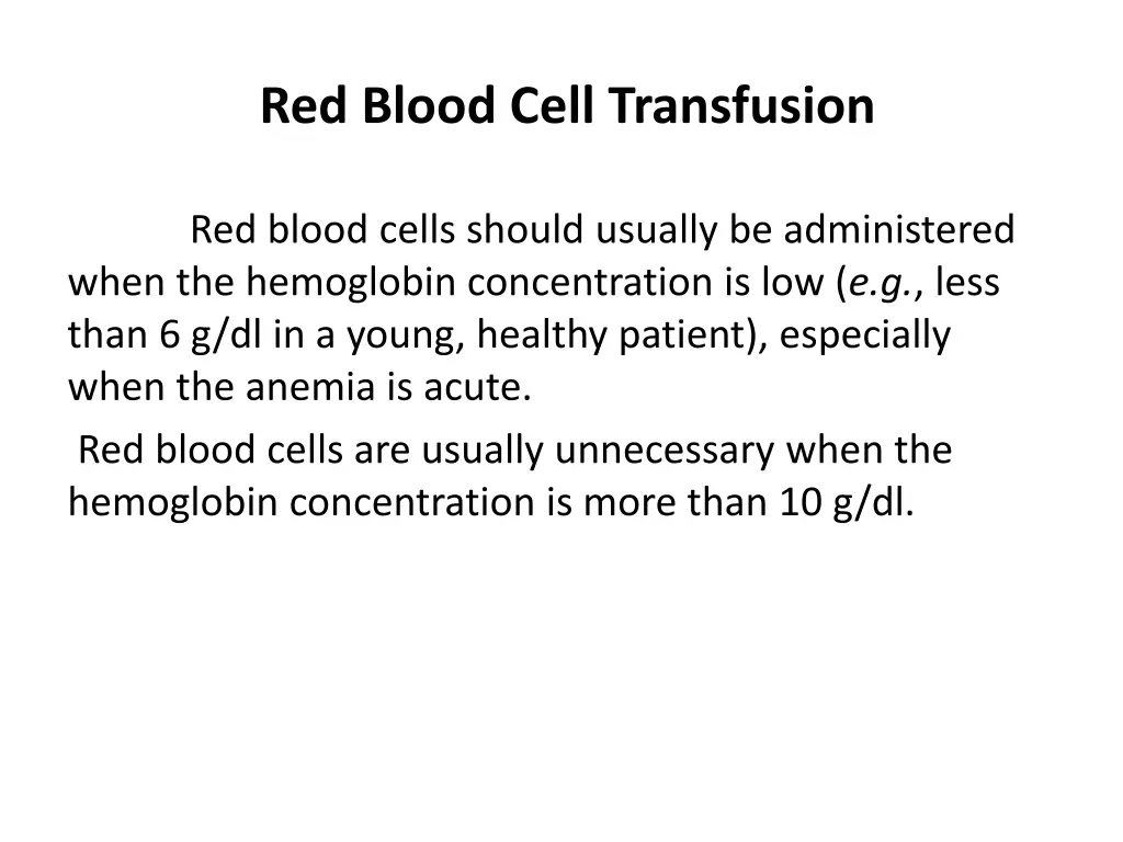 red blood cell transfusion
