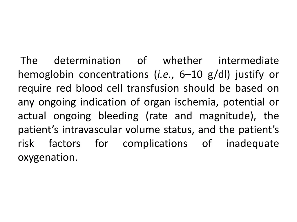 the hemoglobin concentrations