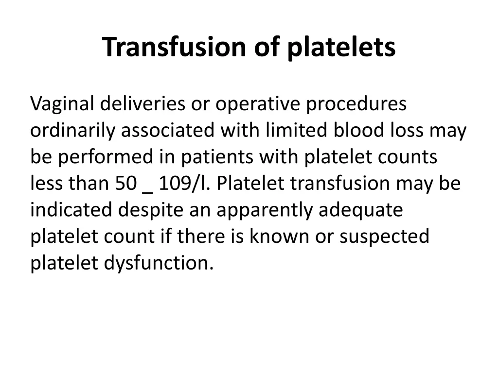 transfusion of platelets 1