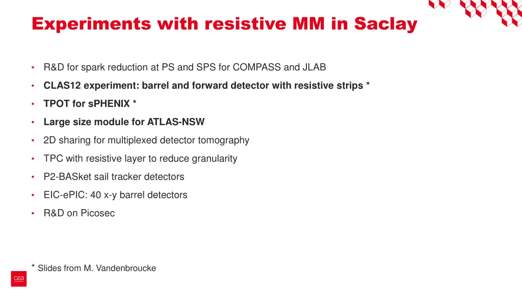 experiments with resistive mm in saclay