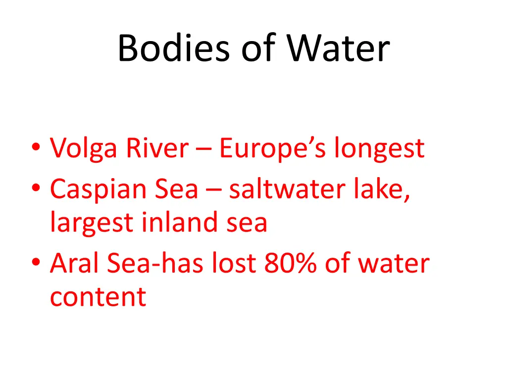 bodies of water