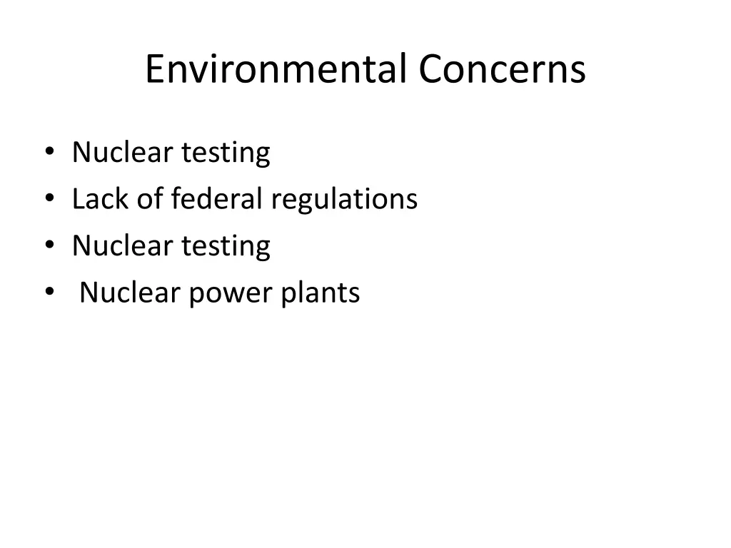 environmental concerns