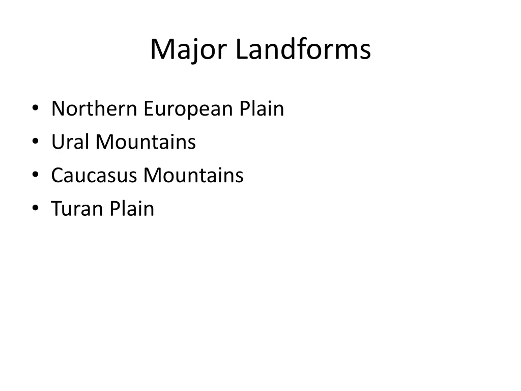 major landforms
