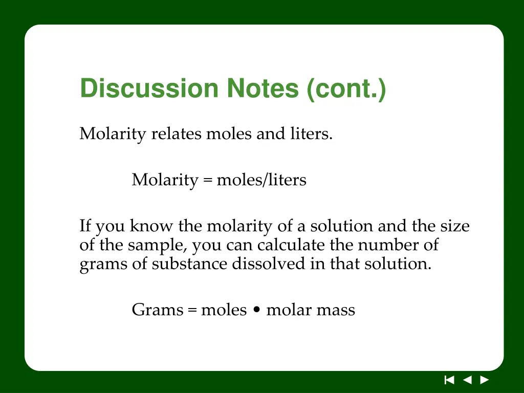 discussion notes cont