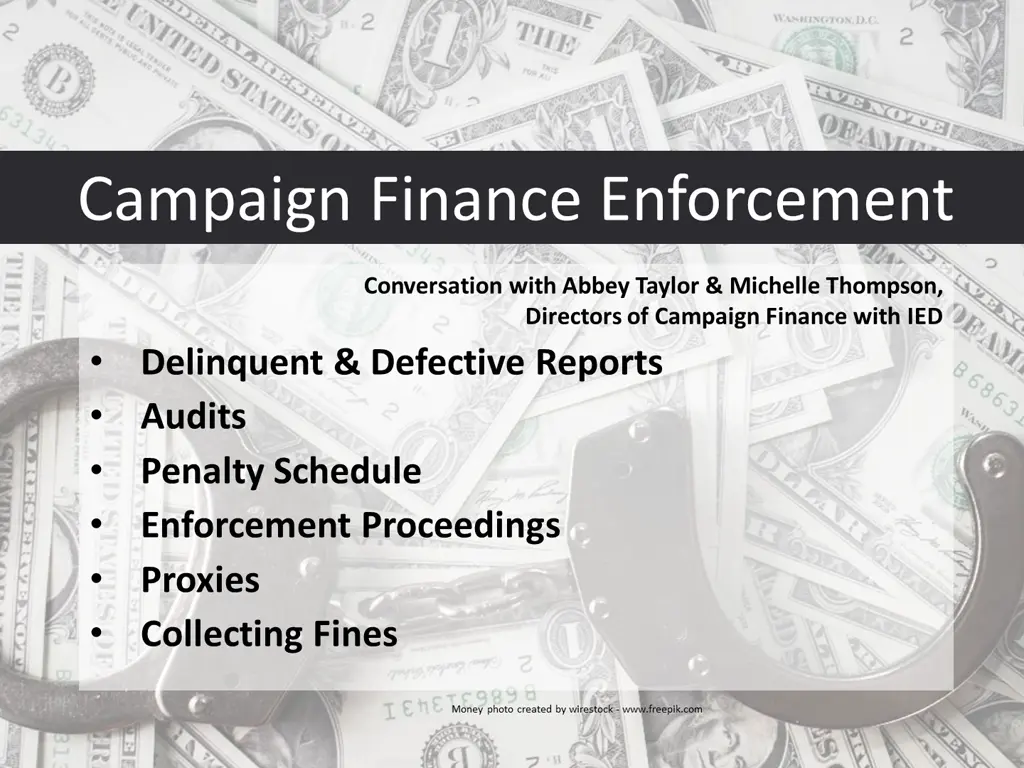 campaign finance enforcement