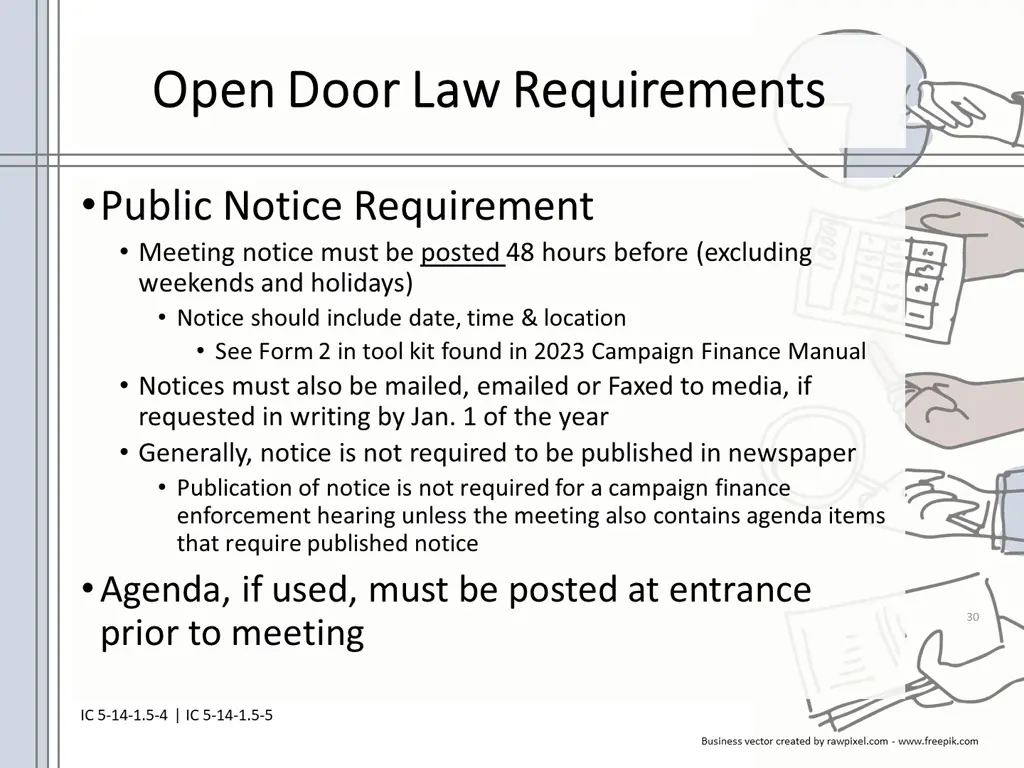 open door law requirements open door