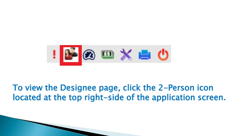 to view the located at the top right