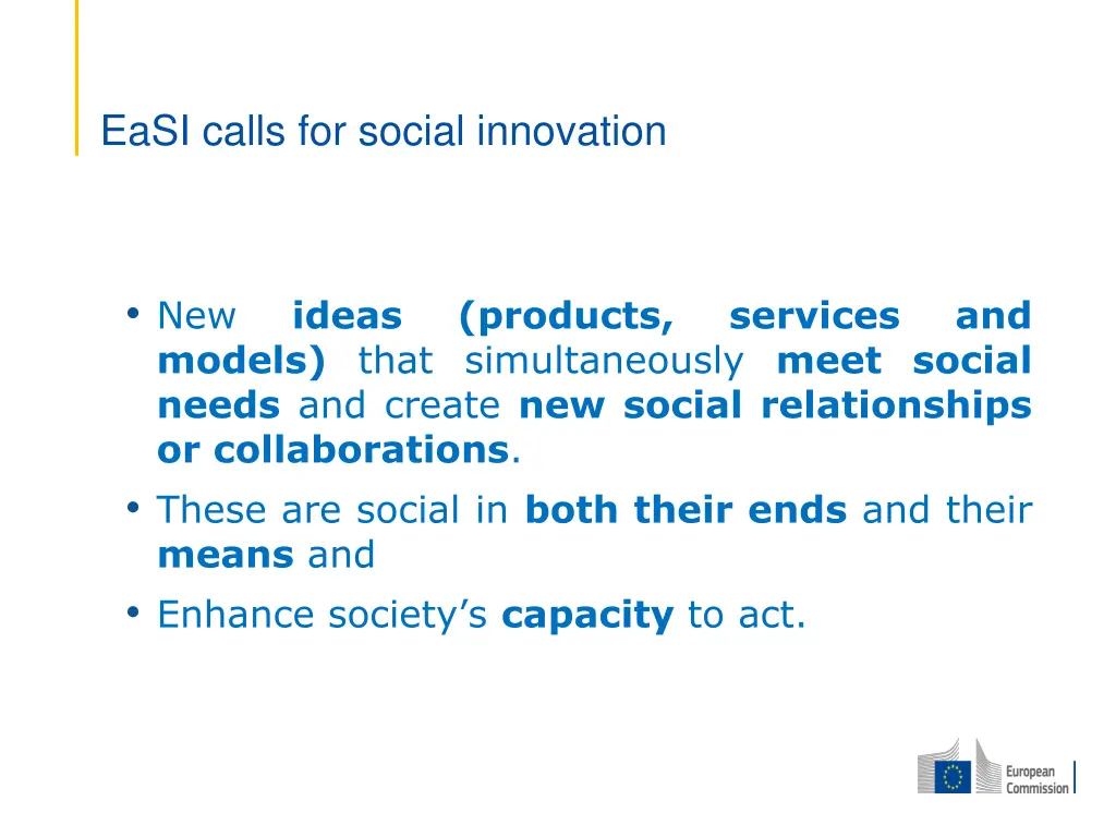 easi calls for social innovation