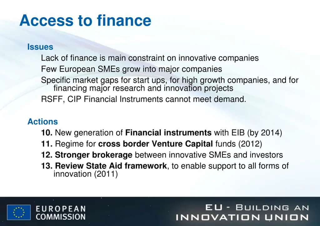 access to finance