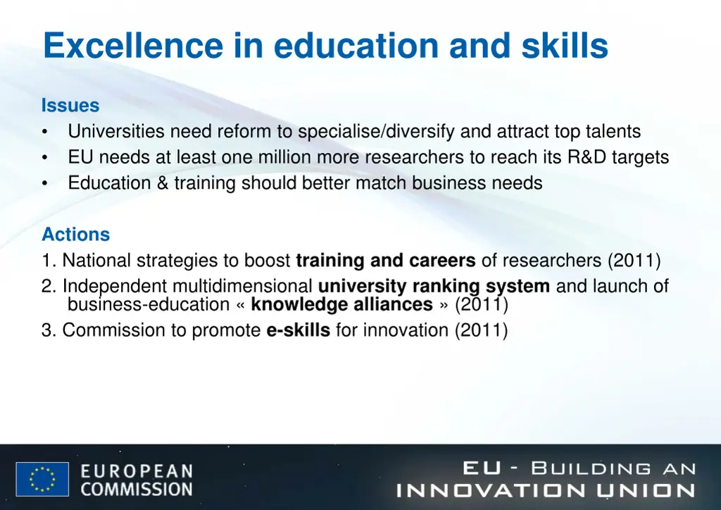 excellence in education and skills